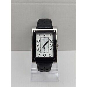Tourneau Honda Swiss Quartz Rectangular Date Watch Black Leather New Battery
